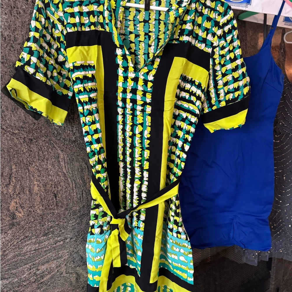 BCBGMaxAzria Vibrant Patterned Wrap Dress